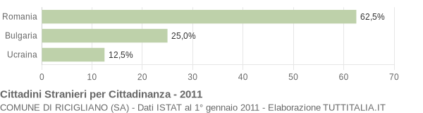 Grafico cittadinanza stranieri - Ricigliano 2011