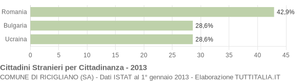 Grafico cittadinanza stranieri - Ricigliano 2013