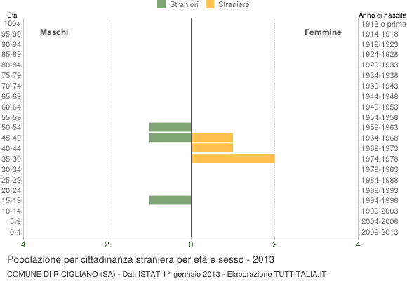Grafico cittadini stranieri - Ricigliano 2013