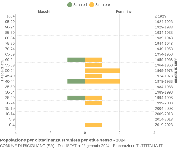 Grafico cittadini stranieri - Ricigliano 2024