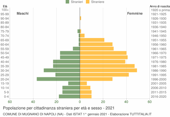 Grafico cittadini stranieri - Mugnano di Napoli 2021