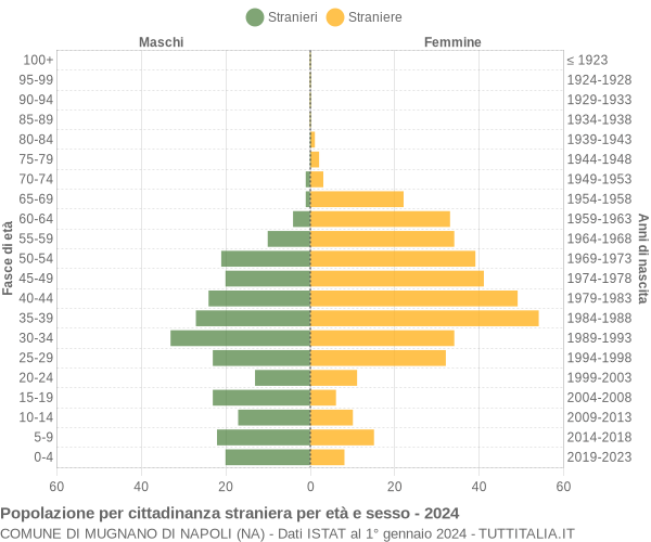 Grafico cittadini stranieri - Mugnano di Napoli 2024