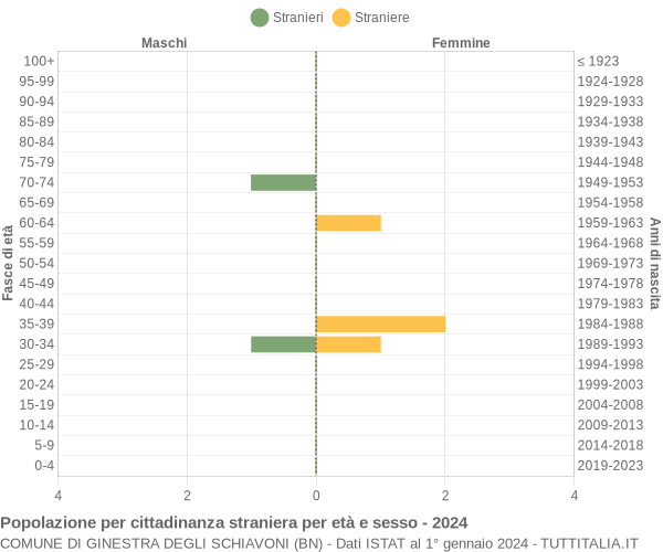 Grafico cittadini stranieri - Ginestra degli Schiavoni 2024