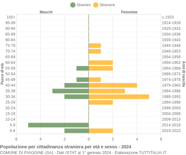 Grafico cittadini stranieri - Piaggine 2024