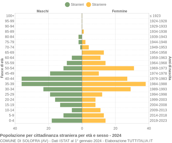 Grafico cittadini stranieri - Solofra 2024