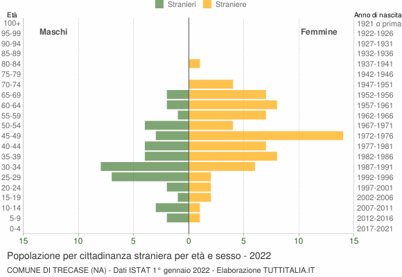 Grafico cittadini stranieri - Trecase 2022