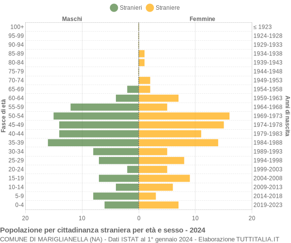 Grafico cittadini stranieri - Mariglianella 2024