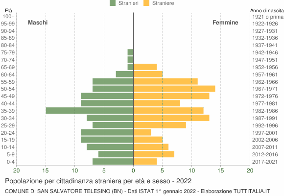 Grafico cittadini stranieri - San Salvatore Telesino 2022