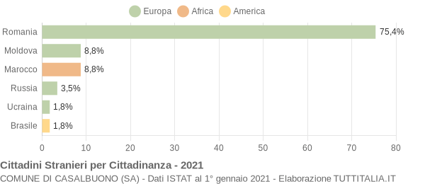 Grafico cittadinanza stranieri - Casalbuono 2021