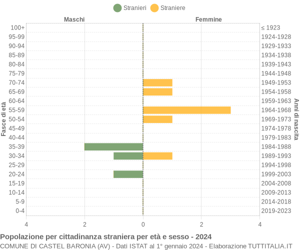 Grafico cittadini stranieri - Castel Baronia 2024