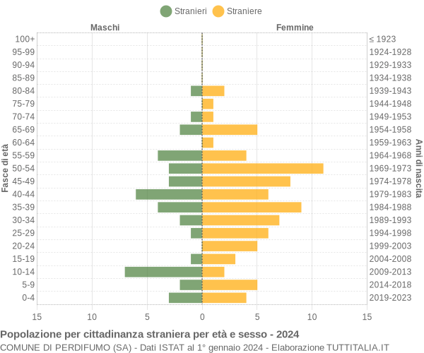 Grafico cittadini stranieri - Perdifumo 2024