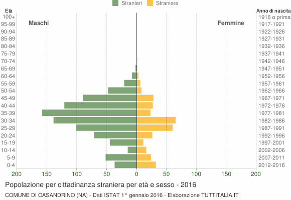 Grafico cittadini stranieri - Casandrino 2016