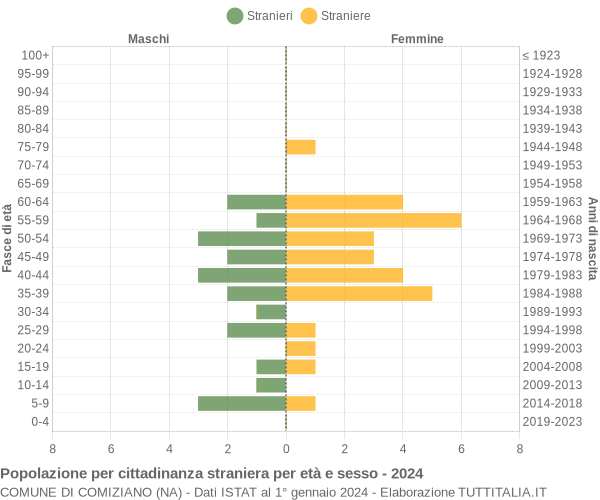 Grafico cittadini stranieri - Comiziano 2024