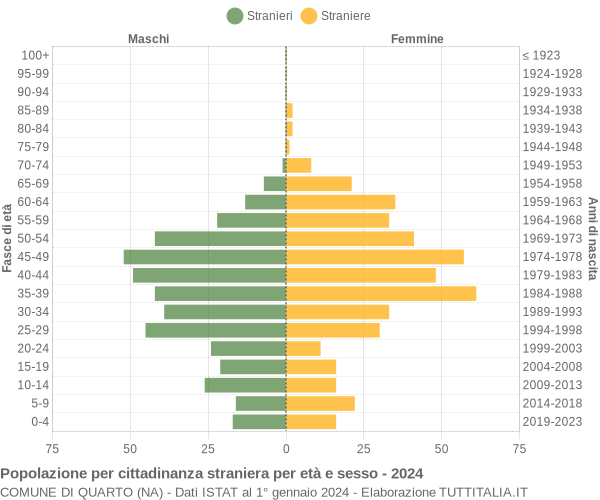 Grafico cittadini stranieri - Quarto 2024