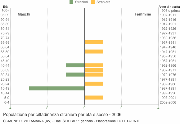 Grafico cittadini stranieri - Villamaina 2006
