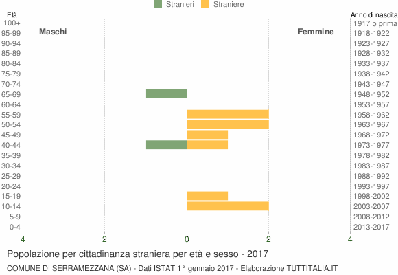 Grafico cittadini stranieri - Serramezzana 2017