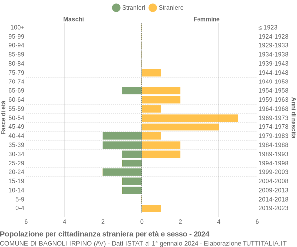 Grafico cittadini stranieri - Bagnoli Irpino 2024