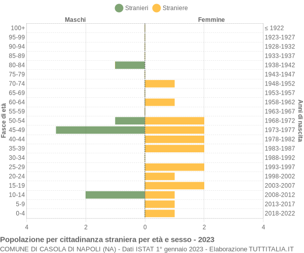 Grafico cittadini stranieri - Casola di Napoli 2023