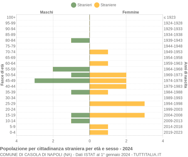 Grafico cittadini stranieri - Casola di Napoli 2024