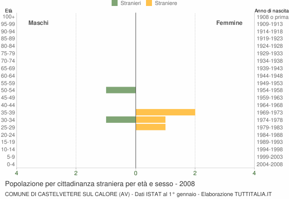 Grafico cittadini stranieri - Castelvetere sul Calore 2008