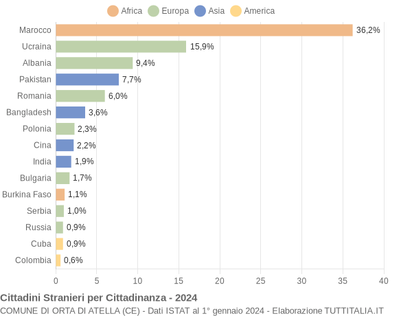 Grafico cittadinanza stranieri - Orta di Atella 2024