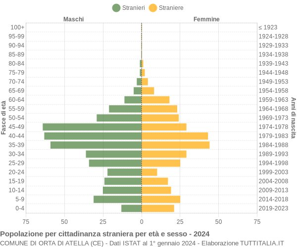 Grafico cittadini stranieri - Orta di Atella 2024