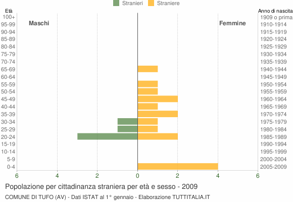 Grafico cittadini stranieri - Tufo 2009