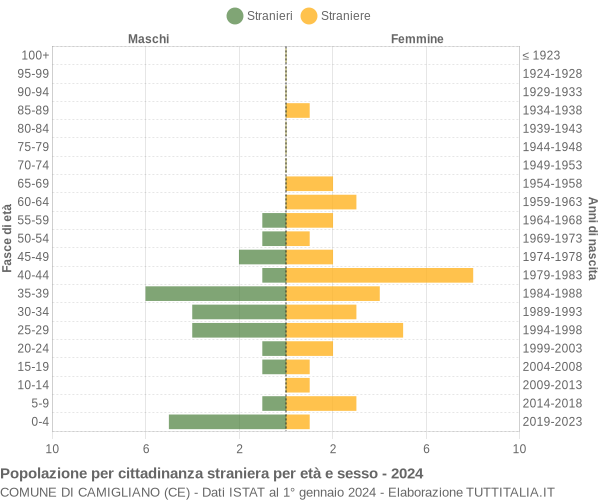 Grafico cittadini stranieri - Camigliano 2024