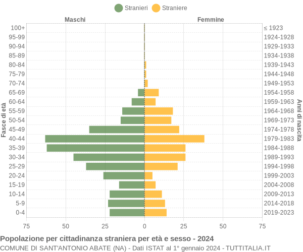 Grafico cittadini stranieri - Sant'Antonio Abate 2024