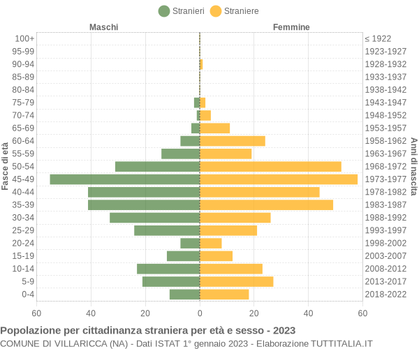 Grafico cittadini stranieri - Villaricca 2023