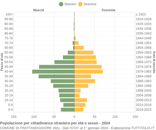 Grafico cittadini stranieri - Frattamaggiore 2024