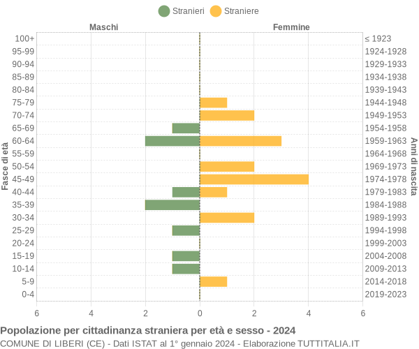 Grafico cittadini stranieri - Liberi 2024