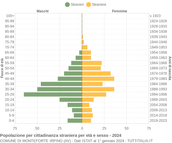 Grafico cittadini stranieri - Monteforte Irpino 2024