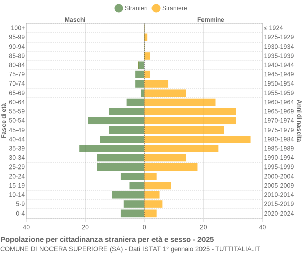 Grafico cittadini stranieri - Nocera Superiore 2025