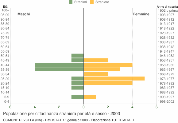Grafico cittadini stranieri - Volla 2003