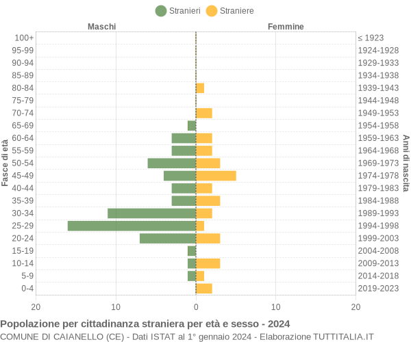 Grafico cittadini stranieri - Caianello 2024