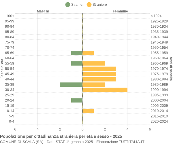 Grafico cittadini stranieri - Scala 2025