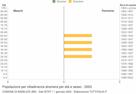 Grafico cittadini stranieri - Baselice 2003
