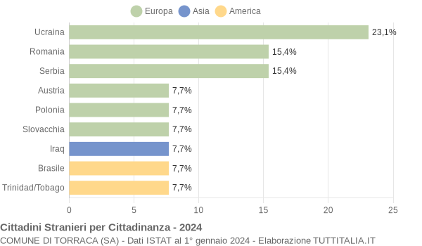 Grafico cittadinanza stranieri - Torraca 2024