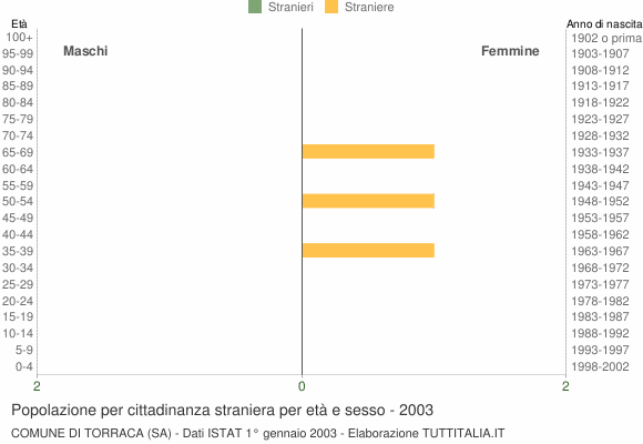 Grafico cittadini stranieri - Torraca 2003