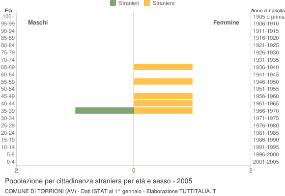 Grafico cittadini stranieri - Torrioni 2005