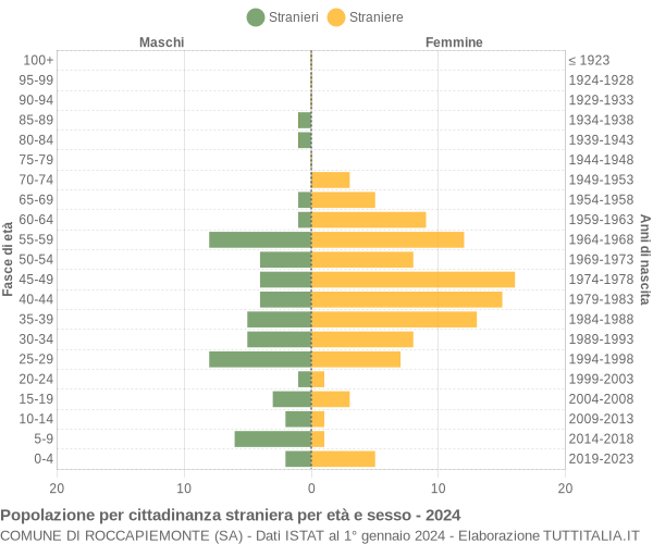 Grafico cittadini stranieri - Roccapiemonte 2024