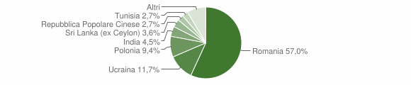 Grafico cittadinanza stranieri - Pietramelara 2011