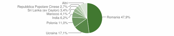 Grafico cittadinanza stranieri - Pietramelara 2012