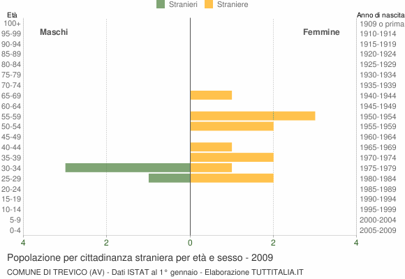 Grafico cittadini stranieri - Trevico 2009
