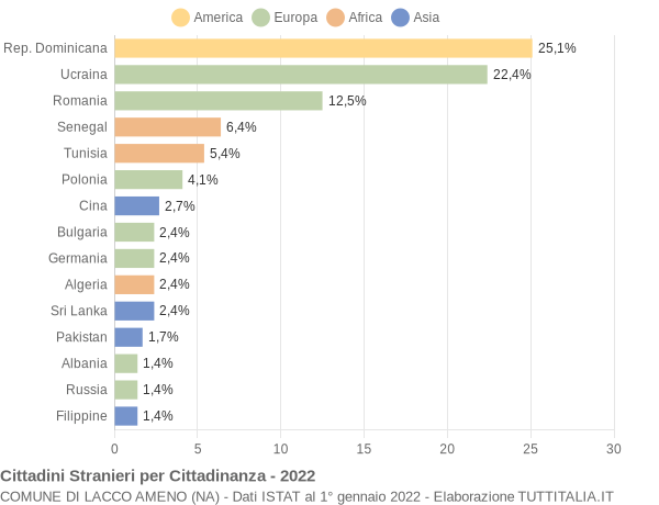 Grafico cittadinanza stranieri - Lacco Ameno 2022