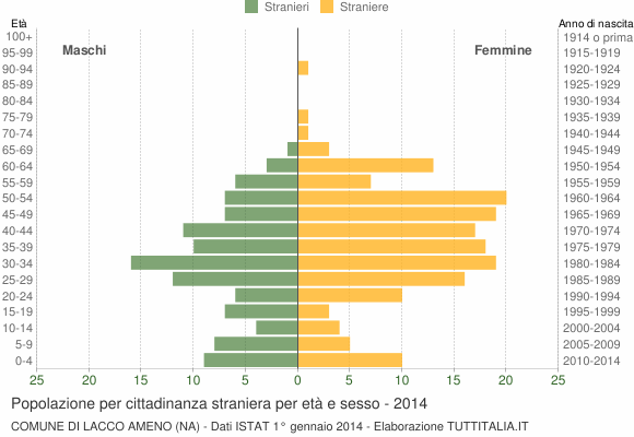 Grafico cittadini stranieri - Lacco Ameno 2014