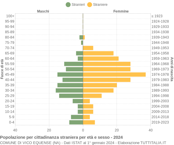 Grafico cittadini stranieri - Vico Equense 2024