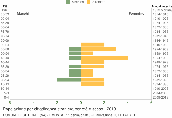 Grafico cittadini stranieri - Cicerale 2013