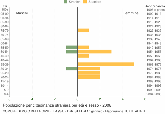 Grafico cittadini stranieri - Moio della Civitella 2008
